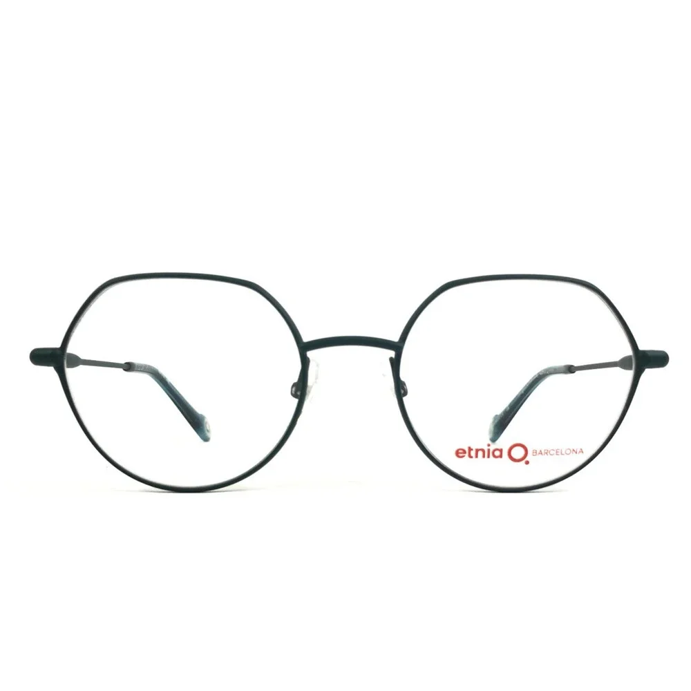 Etnia Barcelona Eyeglasses Frames STOA PT Petrol Blue Round Wire Rim 49-19-138